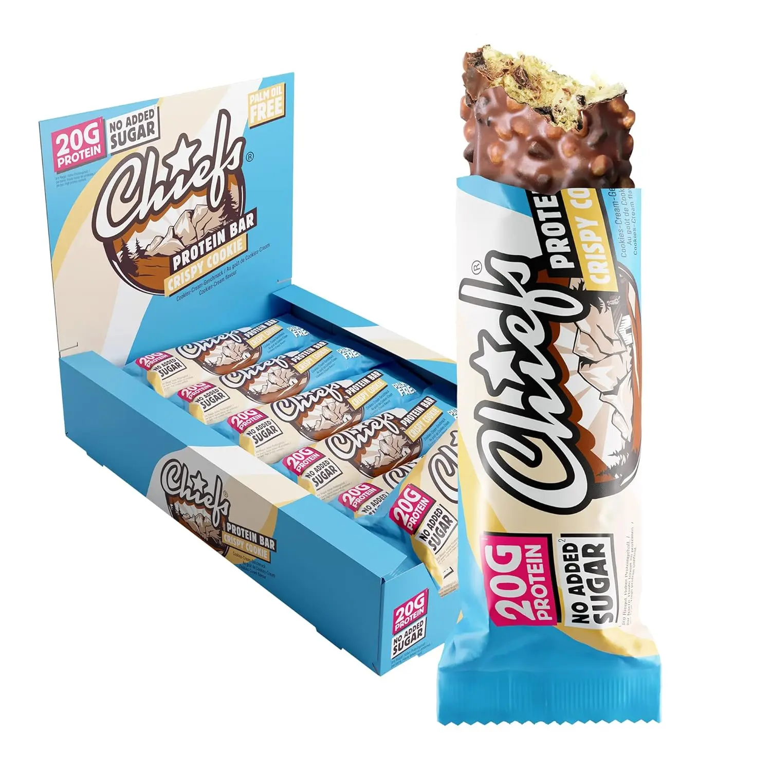 81p3roKBx5L._SL1500_ webp Chiefs Protein Bar Crispy Cookie 12 buc x 55 g - imagine 1