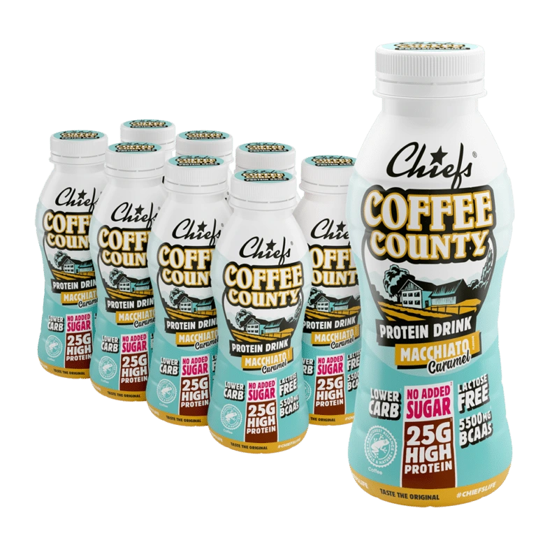 Chiefs_ProteinDrink_EU_8erTray_CoffeeCounty-800x800 wbp Chiefs Milk Protein Drink Coffee County 8 buc x 330 ml - imagine 1