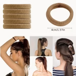 Set 24 Elastice de Păr Negru-Maro-Crem E12 - imagine 5