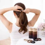 Set 24 Elastice de Păr Negru-Maro-Crem E12